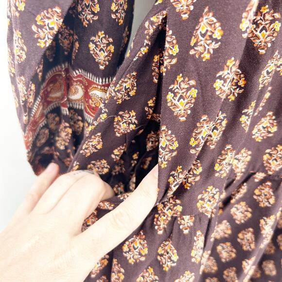 Old Navy Womens Boho Cattagecore Prairie Peasant Ditsy Floral Midi Dress‎ L Tall - Picture 10 of 11